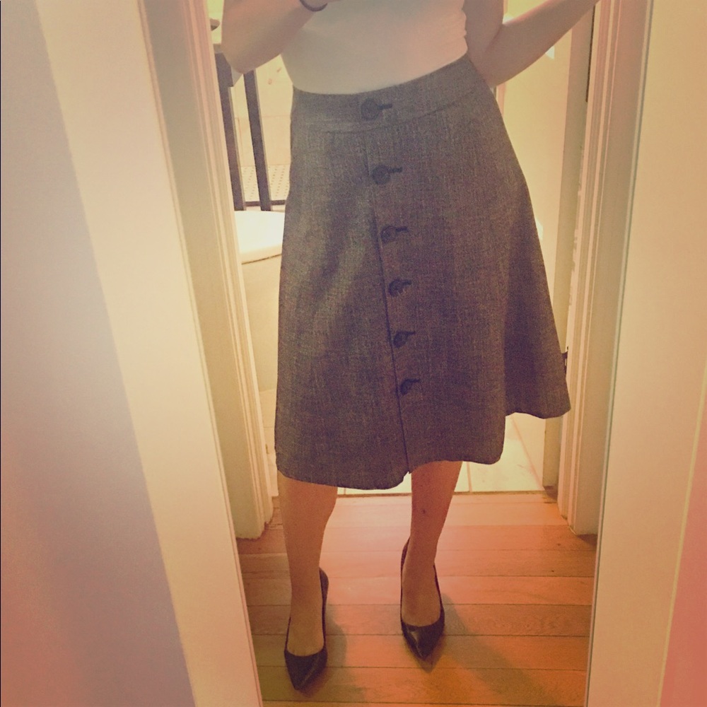 Banana Repub Button Down Flare Skirt